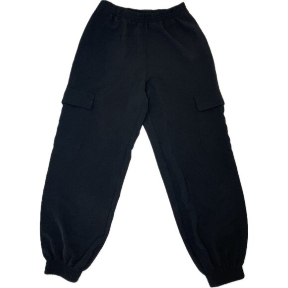 ZARA Women’s CUFFED CARGO BLACK PANTS Y2K M 28 - Picture 2 of 9
